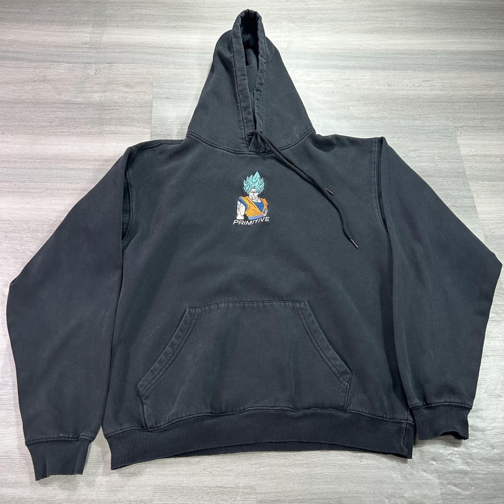 Primitive Dragon Ball Super Goku Hoodie Mens Medium Black Fleece Pullover